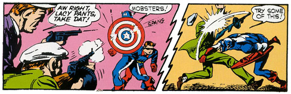 'Oh, thank you very much, but no thank y...URGHH!' Captain America's Weird Tales